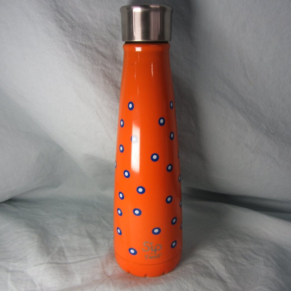 15 oz sip by swell water bottle orange with polka dots 2010 (w2409)